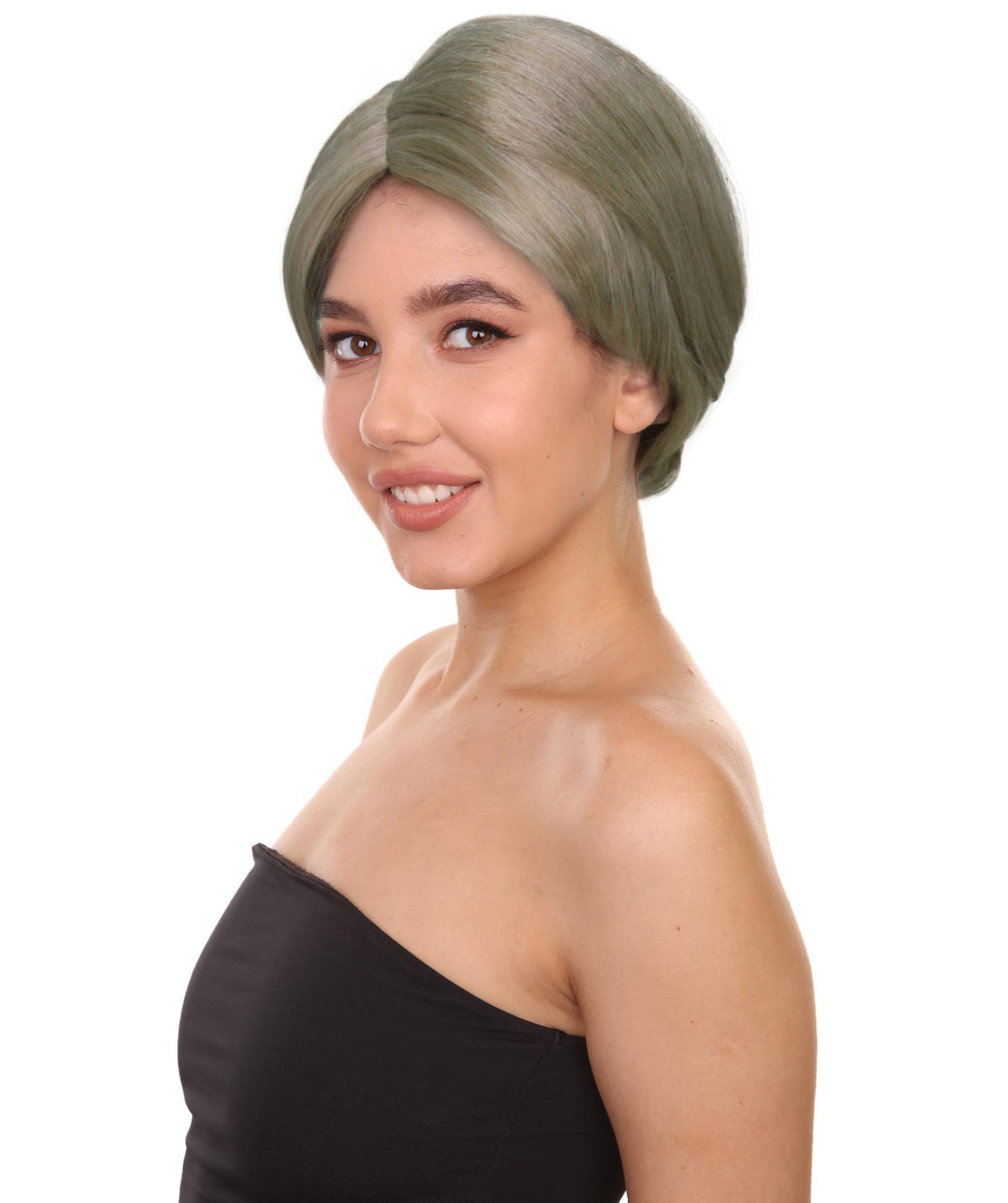 HPO Women's Custom Blonde Bun Wig | Perfect for Halloween | Capless Cap Design | Synthetic Fiber