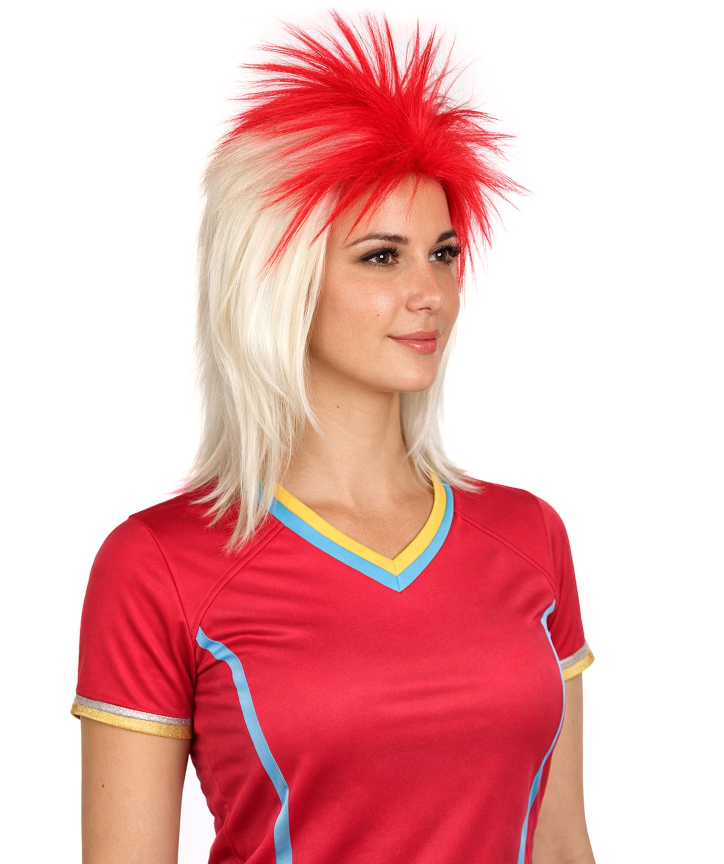 Japanese Flag Patriotic Sports,80's Mullet Wig | Premium Breathable Capless Cap