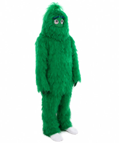 HPO Unisex Green Animal Fur Monster Costume Bundle – 75 Inch Full Outfit with Head Mask & Body Suit | Plush Mascot Style Costume for Halloween and Cosplay
