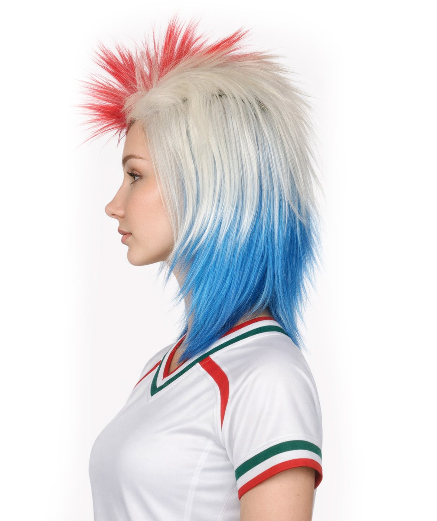 Costa Rica Flag Sports,80's Mullet Wig | Premium Breathable Capless Cap