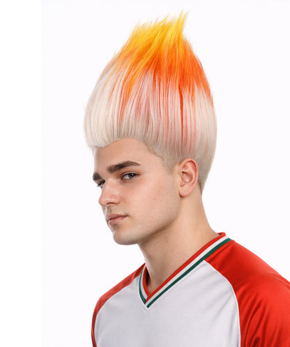Unisex Adult & Kids Wig | Trolls Orange & White Wig | Premium Breathable Capless Cap