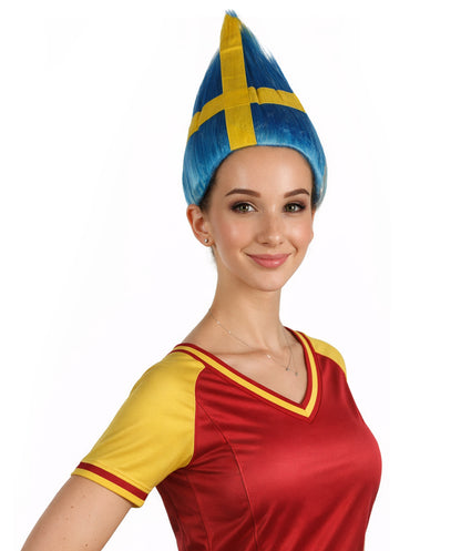 Sweden Sport Flag Wig | Premium Breathable Capless Cap