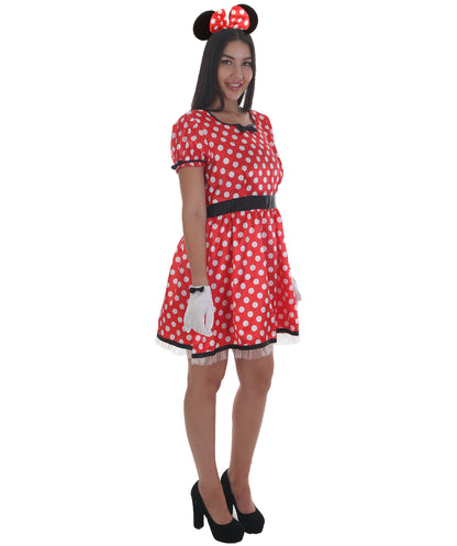 Women's Sassy Miss Mouse Costume | Red Halloween Costume