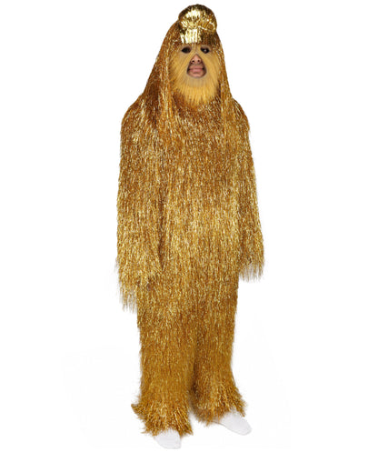 HPO UnisexTinsel Hairy Costume, Bundle & Mask Set | Full-Body Suit & Matching Mask | Long Hair Funny Costume for Halloween, Performers, Cosplay & Mascots | Multicolor Options