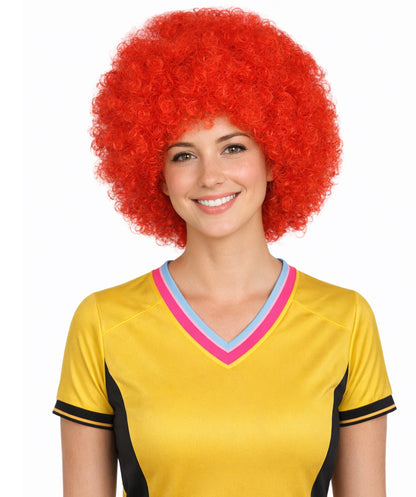 Denmark Flag Bob style Afro Wig | National Pride Red Halloween