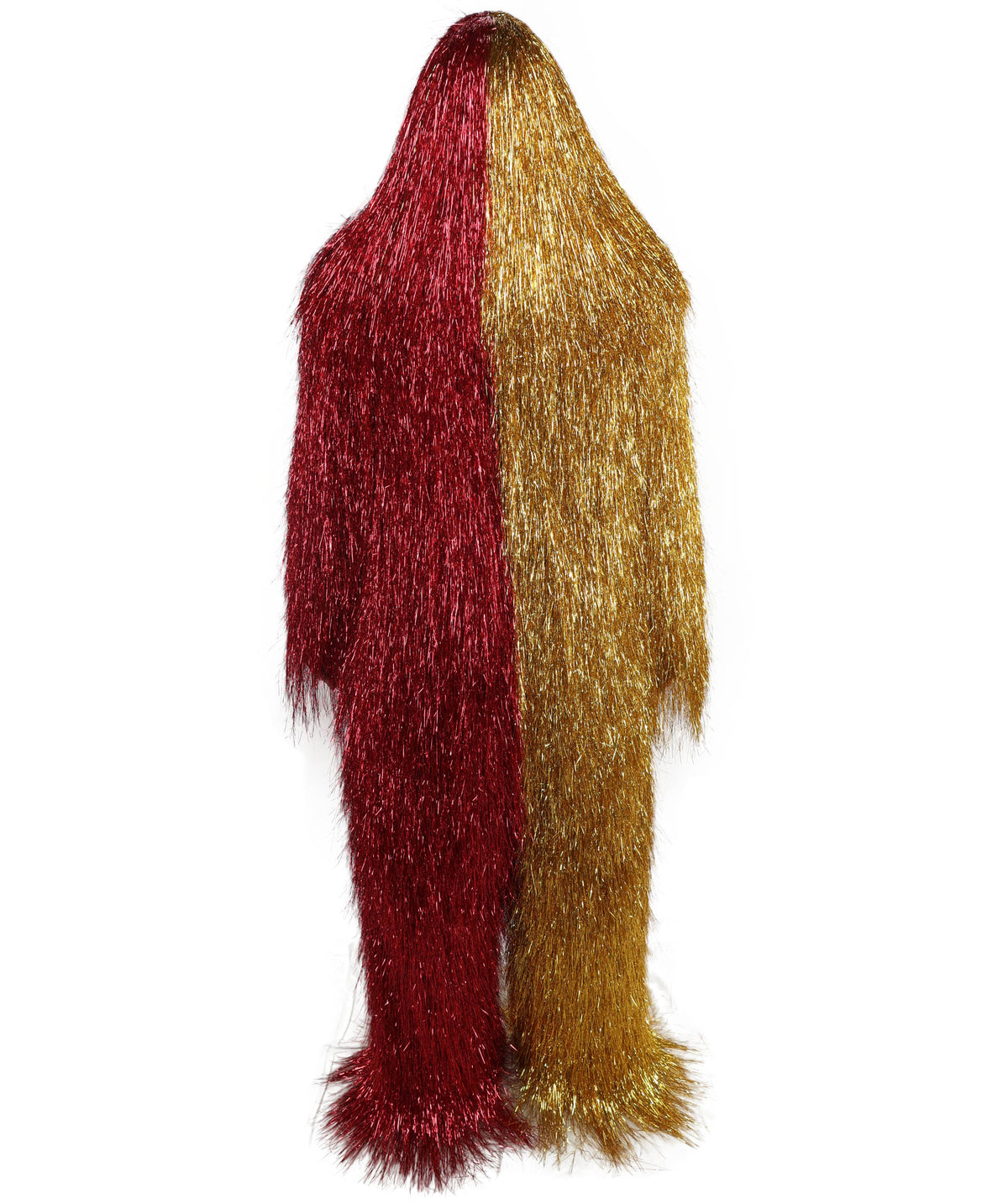 HPO Unisex Tinsel Hairy Two-Part Costume, Bundle & Mask Set | Full-Body Suit & Matching Mask | Long Hair Funny Costume for Halloween, Performers, Cosplay & Mascots