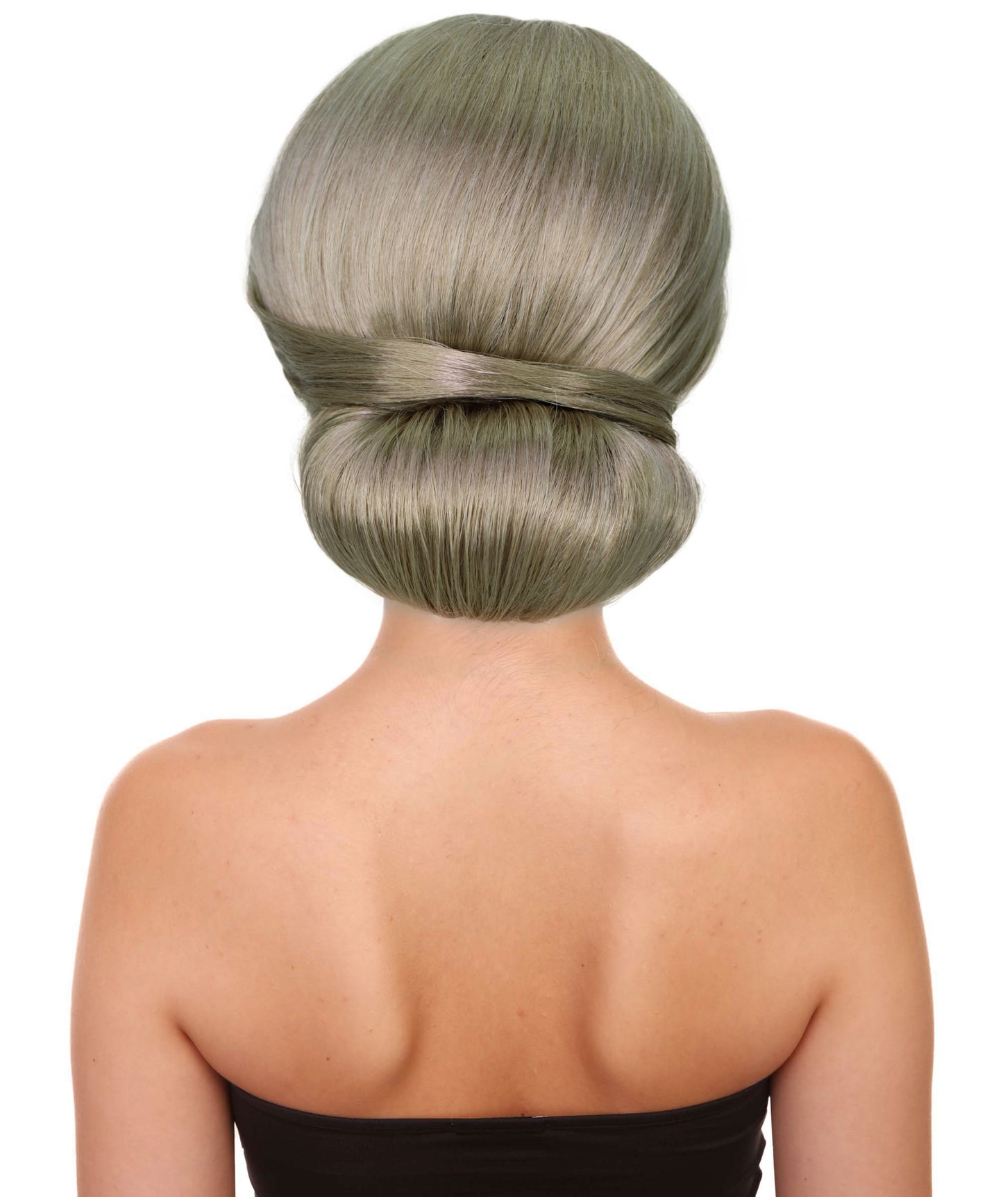 HPO Women's Custom Blonde Bun Wig | Perfect for Halloween | Capless Cap Design | Synthetic Fiber