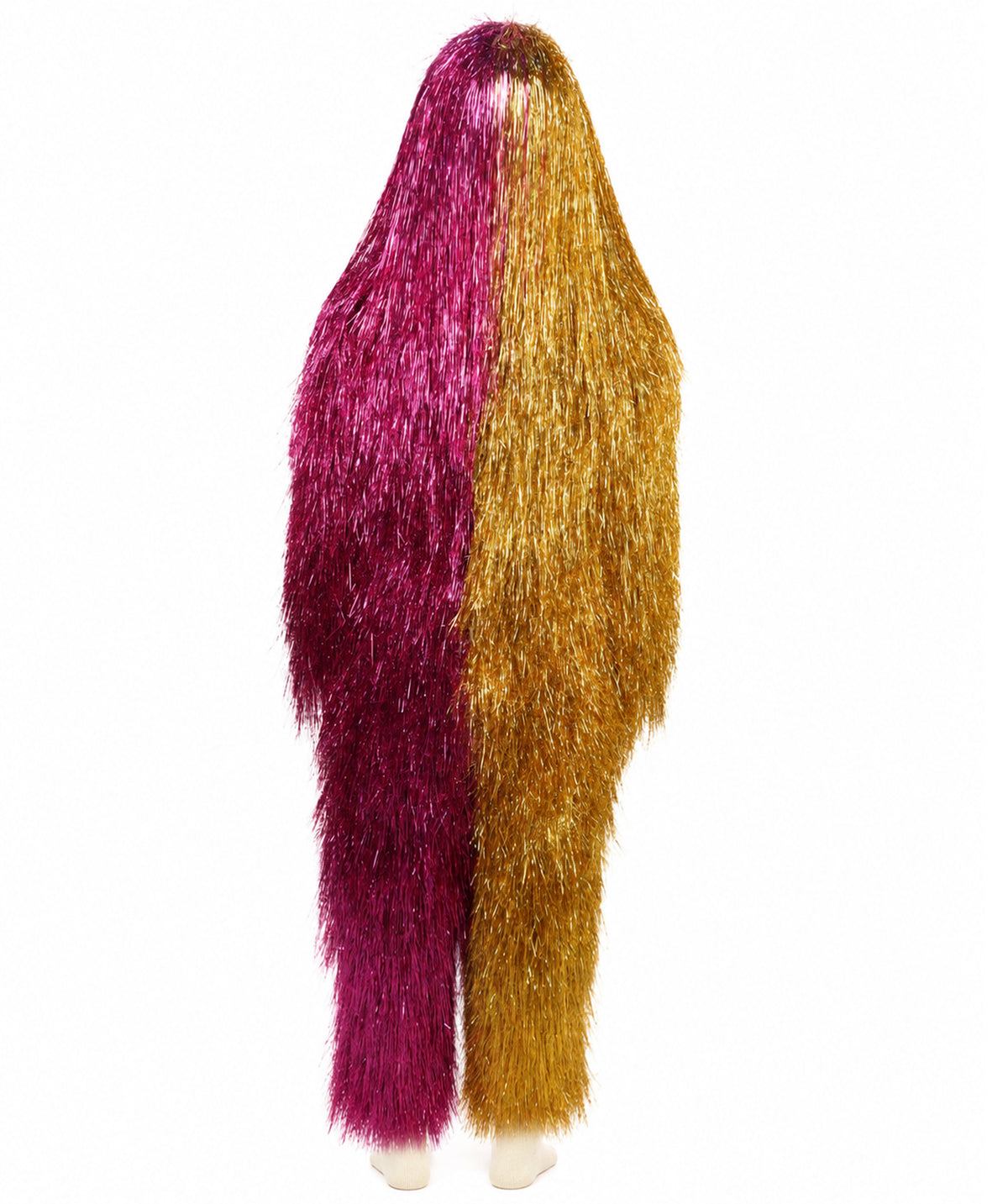 HPO Teen Extreme Hairy Two Part Costume Bundle & Mask Set - Full-Body Hair Suit Extra-Long Costume Wig for Halloween, Cosplay & Parties - Multiple Color Options