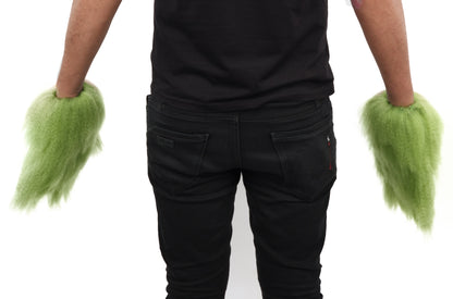 HPO Adult Unisex Banana Leaf  Furry Monster Grinch Costume | Christmas Santa Costume | Full-Body Fur Outfit with Long Fluffy Fabric | Ideal for Halloween, Cosplay & Party Events