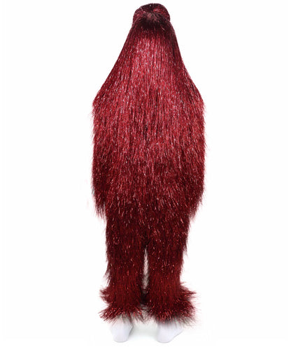 HPO Unisex Teen Extreme Tinsel Hairy Person Costume Bundle & Mask Set - Full-Body Tinsel Hair Suit Extra-Long Costume Wig for Halloween, Cosplay & Parties - Multiple Color Options