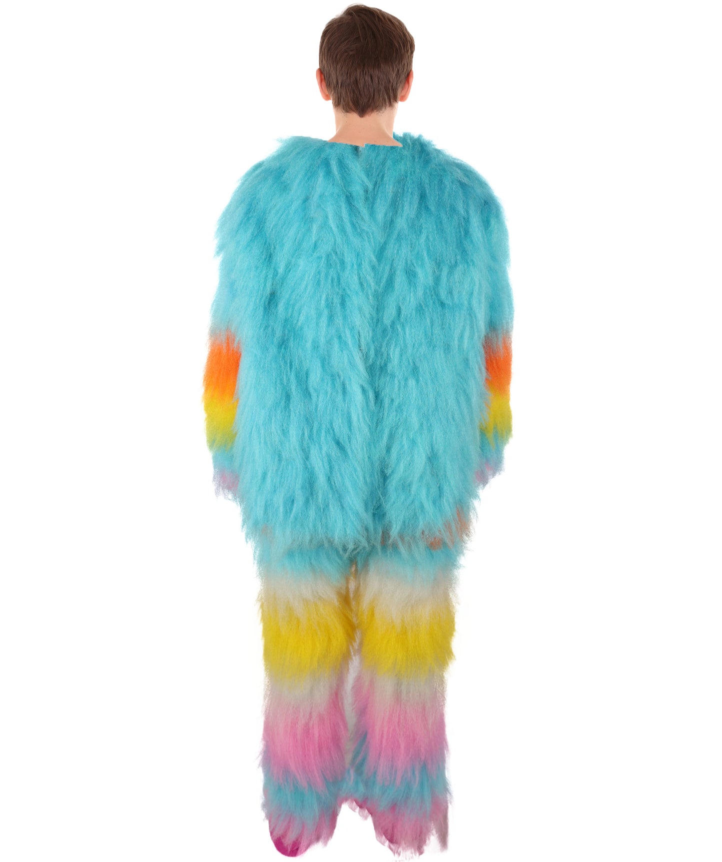 HPO Unisex Furry Blue Monster Plush Costume Set – Head Mask & Full Suit| Perfect for Halloween| Flame-retardant Synthetic Fabric