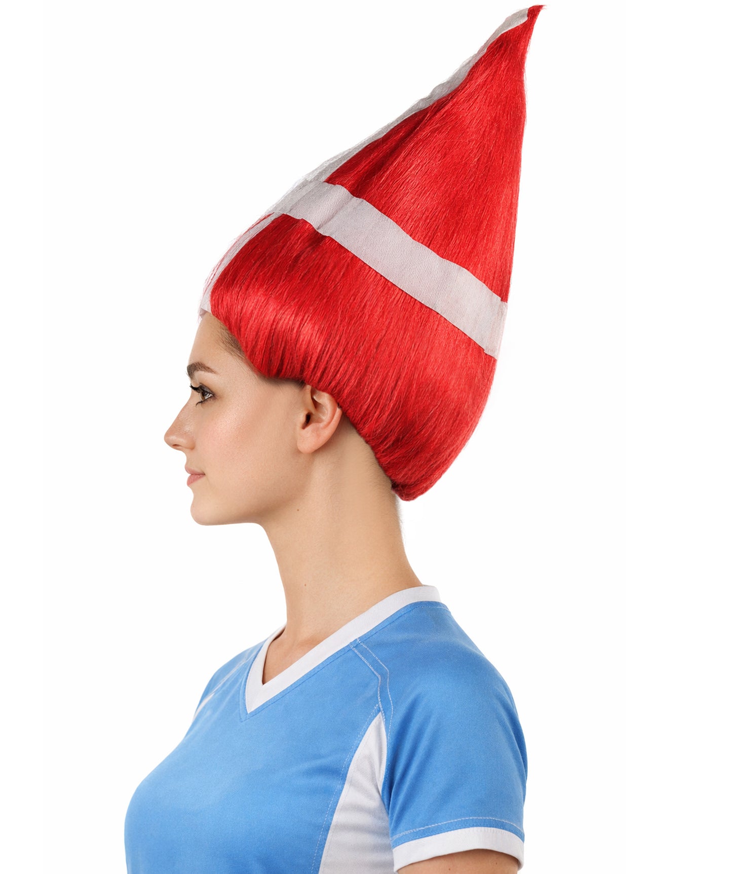 Denmark Flag Sports Troll Wig | Premium Breathable Capless Cap
