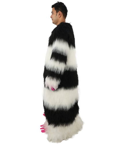 HPO Unisex Spiky Monster Headwear Costume Bundle & Mask Set | Pink spiked top with black and white striped body voluminous flame-retardant synthetic fiber mask construction | Party, Halloween, cosplay, theater, drag, performance, costume events