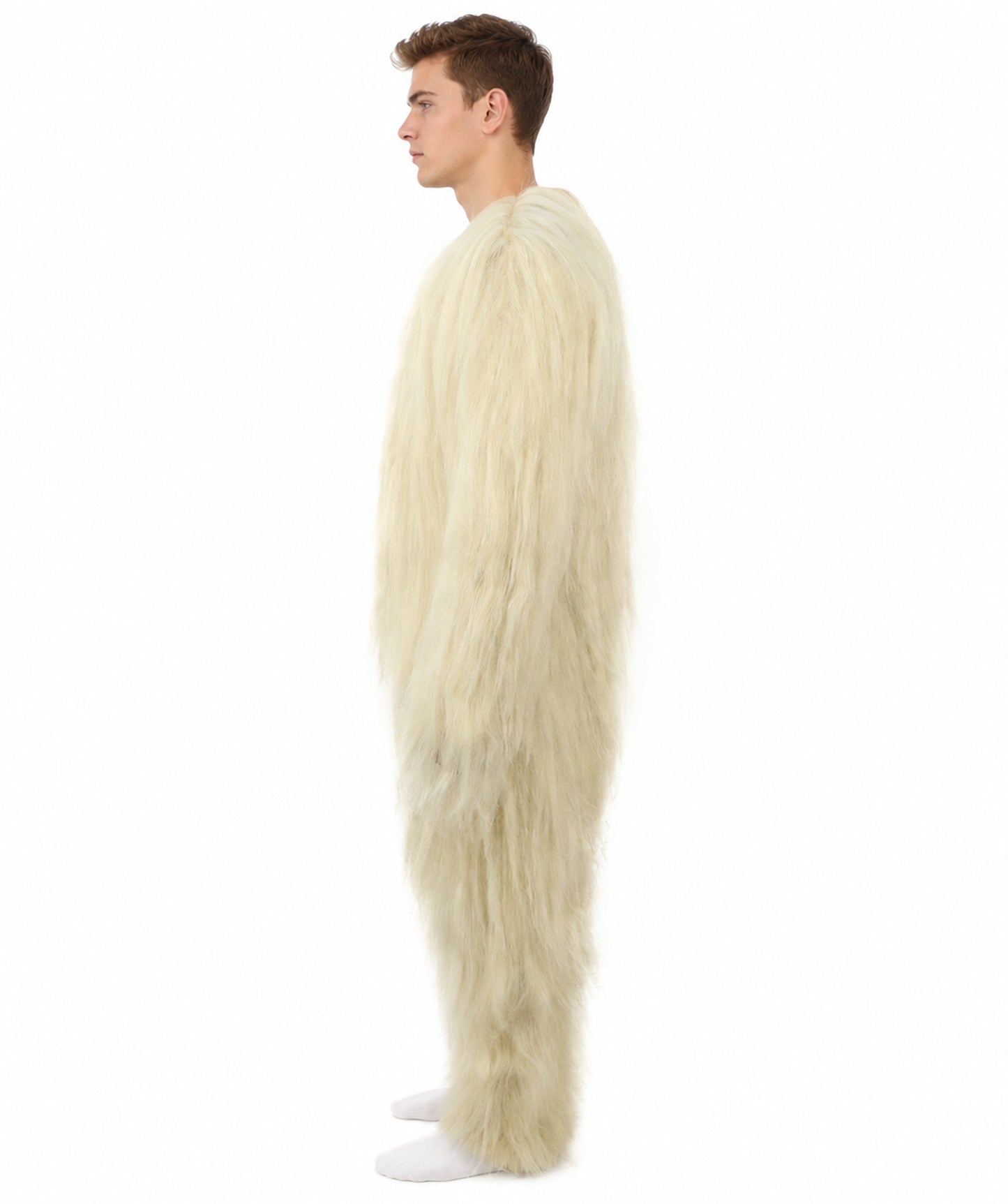 HPO Unisex Extreme Hairy Person Costume, Mask and Bundle - Full-Body Hair Suit Extra-Long Ash Brown Costume Wig for Halloween, Cosplay & Parties