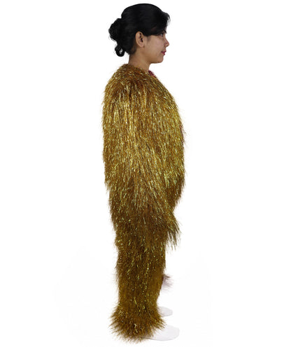HPO Teen Extreme Hairy Two Part Costume Bundle & Mask Set - Full-Body Hair Suit Extra-Long Costume Wig for Halloween, Cosplay & Parties - Multiple Color Options
