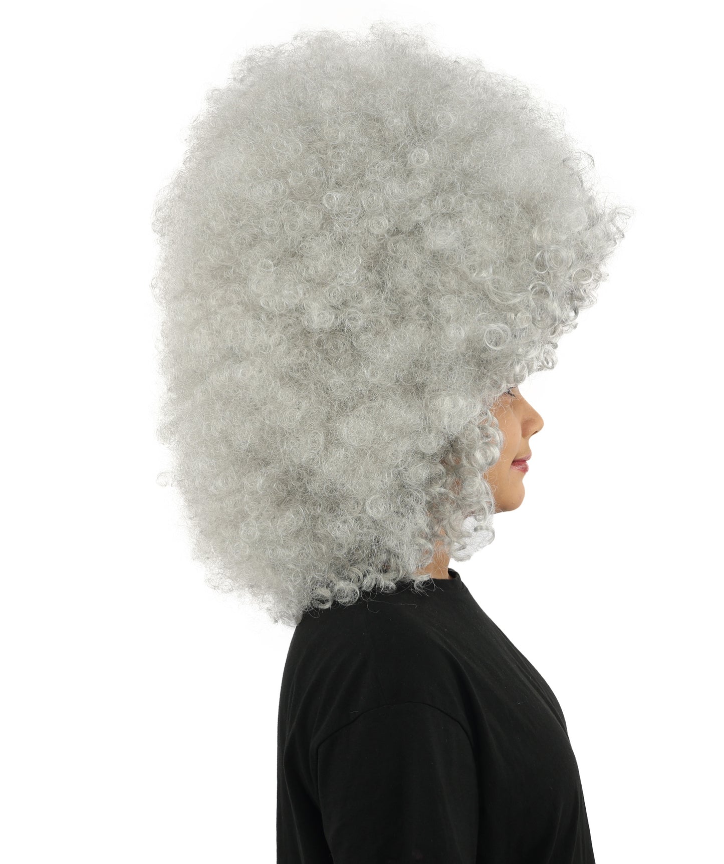 HPO Women's Giant White Glitter Afro Wig | Massive Puffy Sparkle Hair with Silver Sheen, Synthetic Fiber & Breathable Cap | Halloween, Troll Roleplay, 70s Disco Party, Theater & Funny Costume