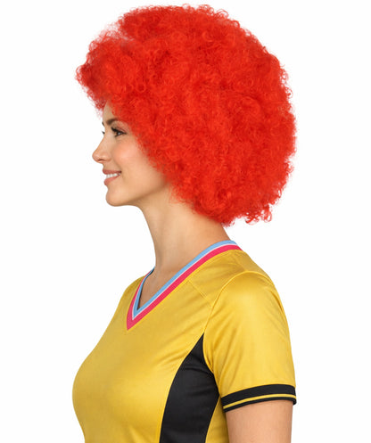 Denmark Flag Bob style Afro Wig | National Pride Red Halloween