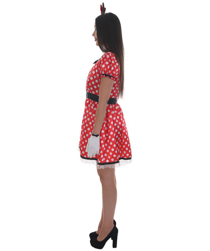 Women's Sassy Miss Mouse Costume | Red Halloween Costume