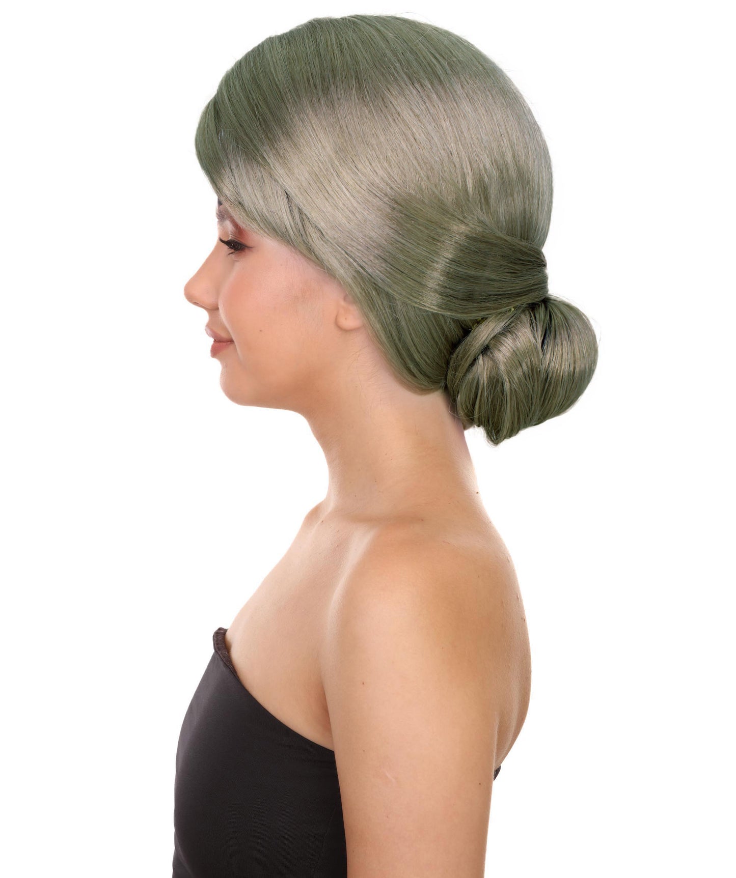 HPO Women's Custom Blonde Bun Wig | Perfect for Halloween | Capless Cap Design | Synthetic Fiber