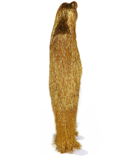 HPO UnisexTinsel Hairy Costume, Bundle & Mask Set | Full-Body Suit & Matching Mask | Long Hair Funny Costume for Halloween, Performers, Cosplay & Mascots | Multicolor Options