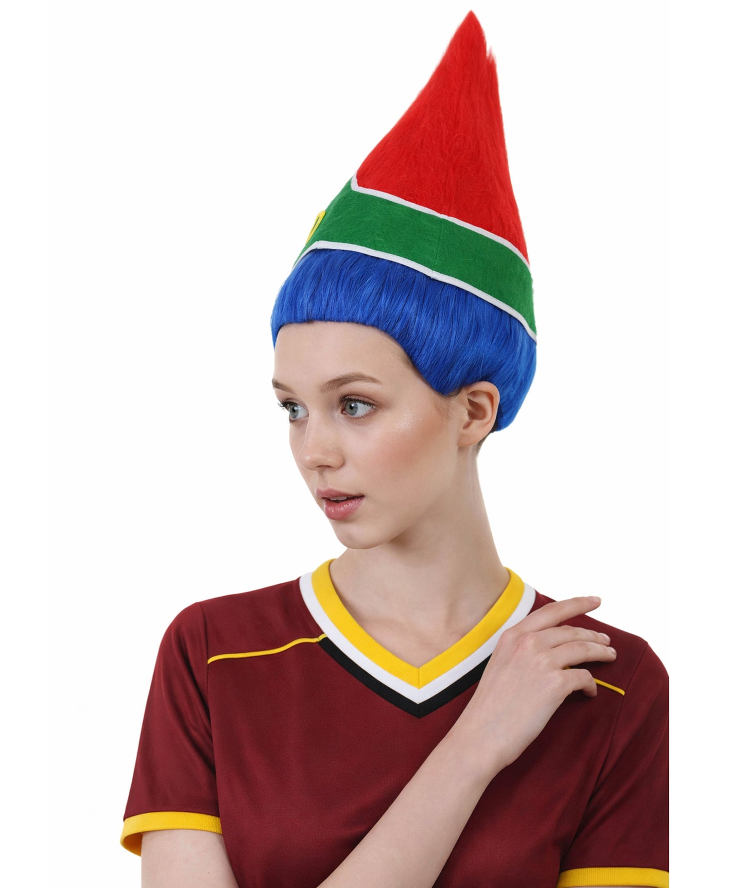 South Africa Flag Troll Wig | National Pride Multicolor Sport Wigs | Premium Breathable Capless Cap
