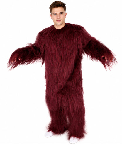 HPO Unisex Extreme Hairy Person Costume, Mask and Bundle - Full-Body Hair Suit Extra-Long Ash Brown Costume Wig for Halloween, Cosplay & Parties