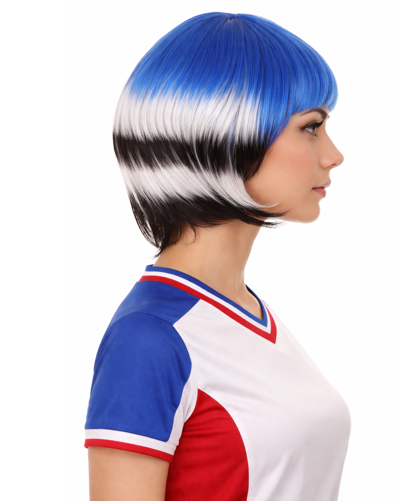 Women Patriotic South Korean Flag Bob Wig | Premium Breathable Capless Cap
