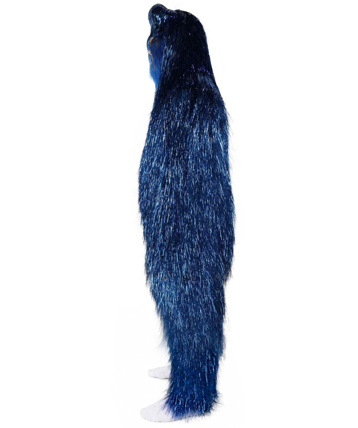 HPO UnisexTinsel Hairy Costume, Bundle & Mask Set | Full-Body Suit & Matching Mask | Long Hair Funny Costume for Halloween, Performers, Cosplay & Mascots | Multicolor Options