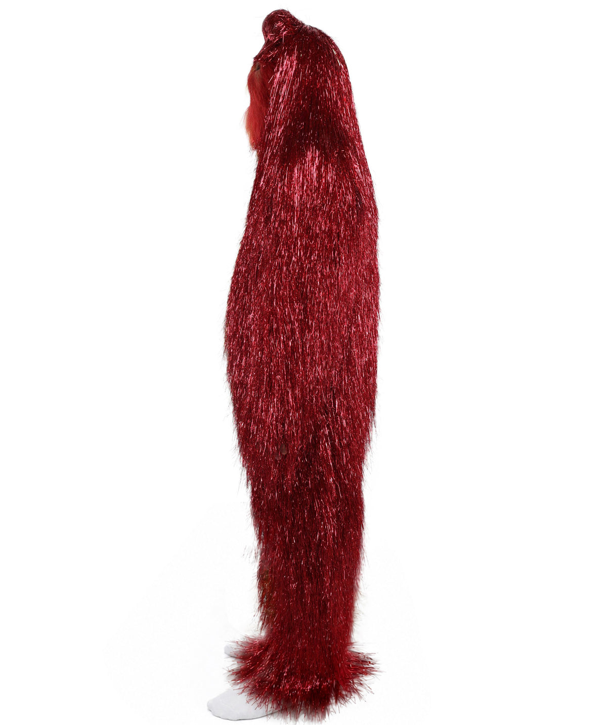 HPO Unisex Tinsel Hairy Two-Part Costume, Bundle & Mask Set | Full-Body Suit & Matching Mask | Long Hair Funny Costume for Halloween, Performers, Cosplay & Mascots