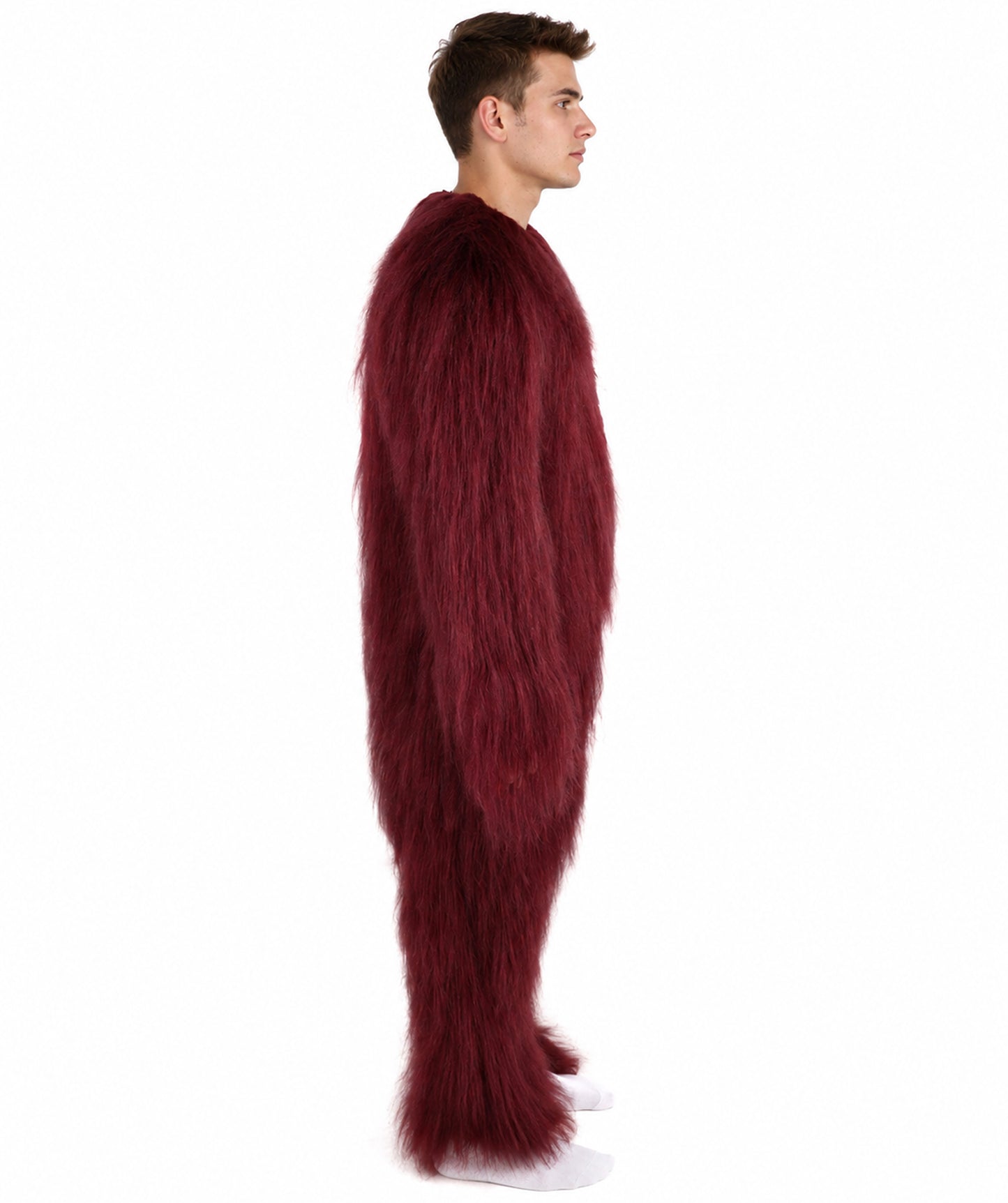 HPO Unisex Extreme Hairy Person Costume, Mask and Bundle - Full-Body Hair Suit Extra-Long Ash Brown Costume Wig for Halloween, Cosplay & Parties