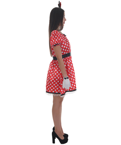 Women's Sassy Miss Mouse Costume | Red Halloween Costume