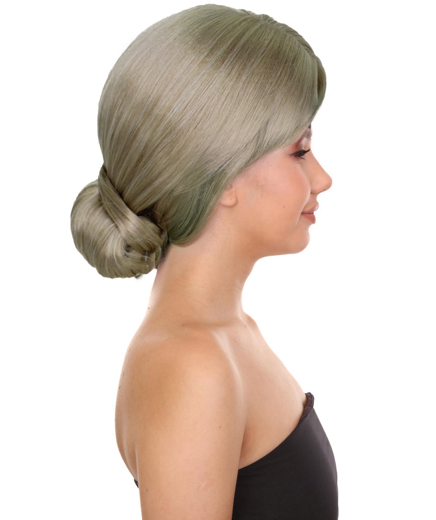 HPO Women's Custom Blonde Bun Wig | Perfect for Halloween | Capless Cap Design | Synthetic Fiber