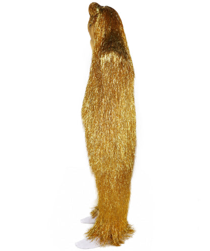 HPO UnisexTinsel Hairy Costume, Bundle & Mask Set | Full-Body Suit & Matching Mask | Long Hair Funny Costume for Halloween, Performers, Cosplay & Mascots | Multicolor Options