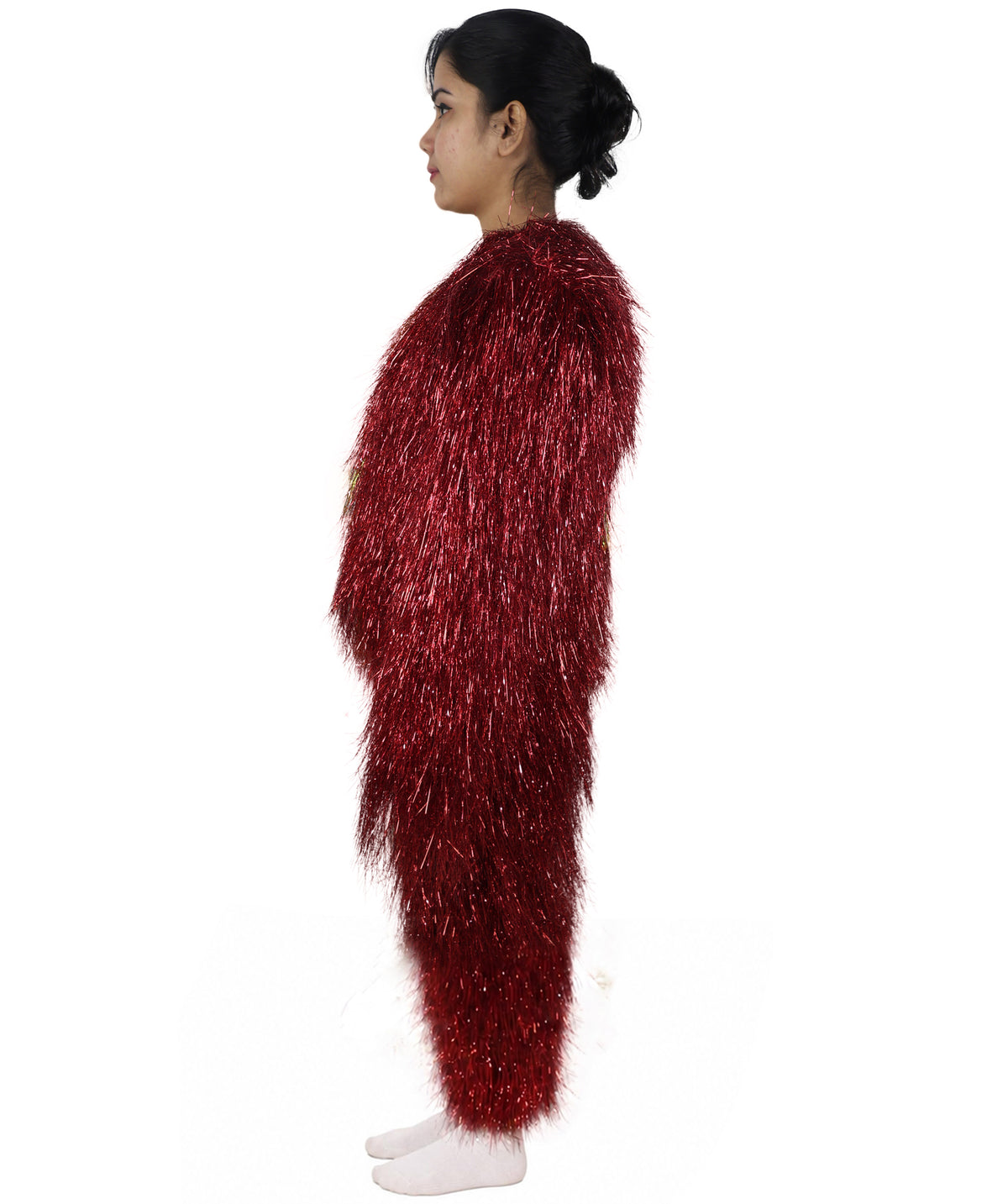 HPO Teen Extreme Hairy Two Part Costume Bundle & Mask Set - Full-Body Hair Suit Extra-Long Costume Wig for Halloween, Cosplay & Parties - Multiple Color Options