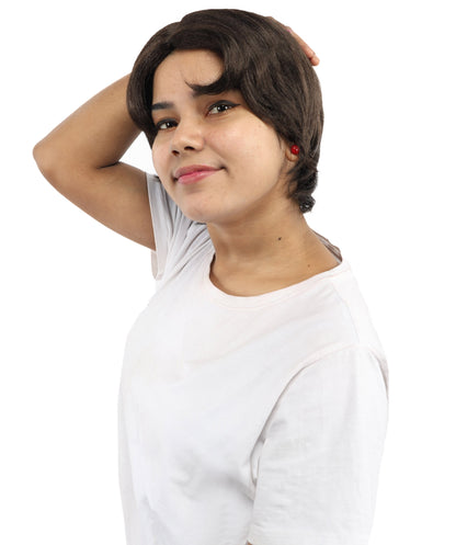 HPO Women’s 10-Inch Short Brown Wig | Celebrity Hairpiece for Costume, Cosplay, and Themed Parties | Sleek and Modern Hairpiece for Versatile Looks
