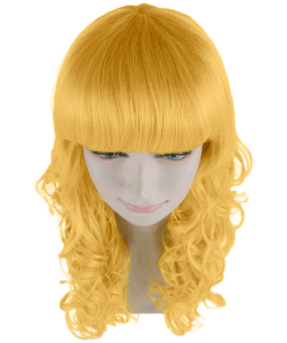 HPO Women's Wig for Fancy Anti-Hero Girl | Long Curly Party Ready Fancy Halloween Wigs | Premium Breathable Capless Cap