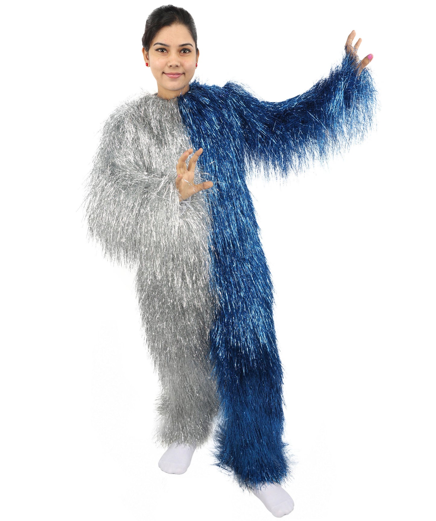HPO Teen Extreme Hairy Two Part Costume Bundle & Mask Set - Full-Body Hair Suit Extra-Long Costume Wig for Halloween, Cosplay & Parties - Multiple Color Options