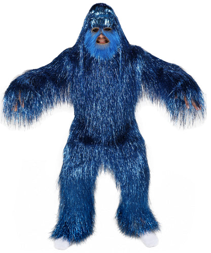 HPO UnisexTinsel Hairy Costume, Bundle & Mask Set | Full-Body Suit & Matching Mask | Long Hair Funny Costume for Halloween, Performers, Cosplay & Mascots | Multicolor Options