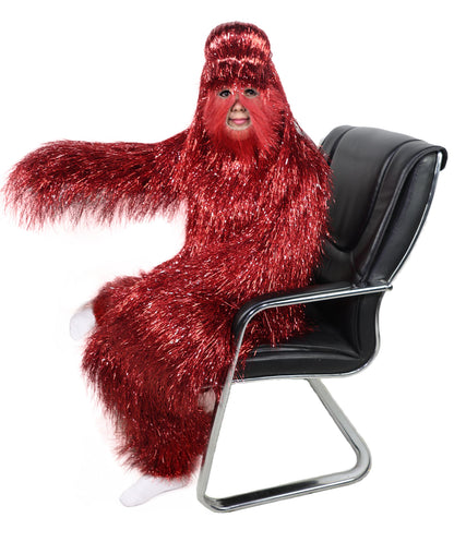 HPO Unisex Teen Extreme Tinsel Hairy Person Costume Bundle & Mask Set - Full-Body Tinsel Hair Suit Extra-Long Costume Wig for Halloween, Cosplay & Parties - Multiple Color Options