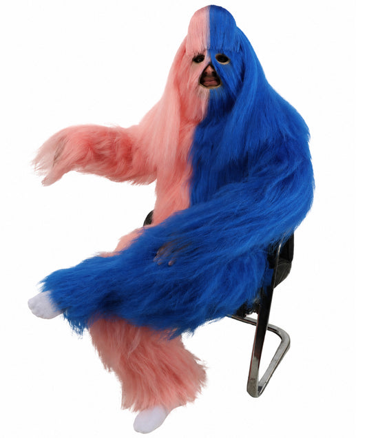 HPO  Extreme Hairy Person Two Part Costume, Mask and Bundle Set - Full-Body Hair Suit Extra-Long Costume Wig for Halloween, Cosplay & Parties - Multiple Color Options