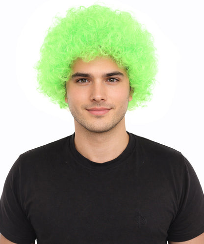 HPO Men's Afro Style Clown Wig with Standard Cap  | Flame-Retardant Synthetic Fiber | Ideal for Parties, Cosplay, and Themed Events