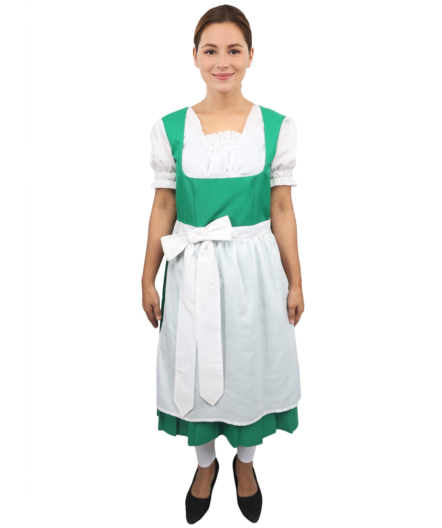 HPO Women's Green & White German Costume – German Traditional Party Dress Classic Dirndl Style