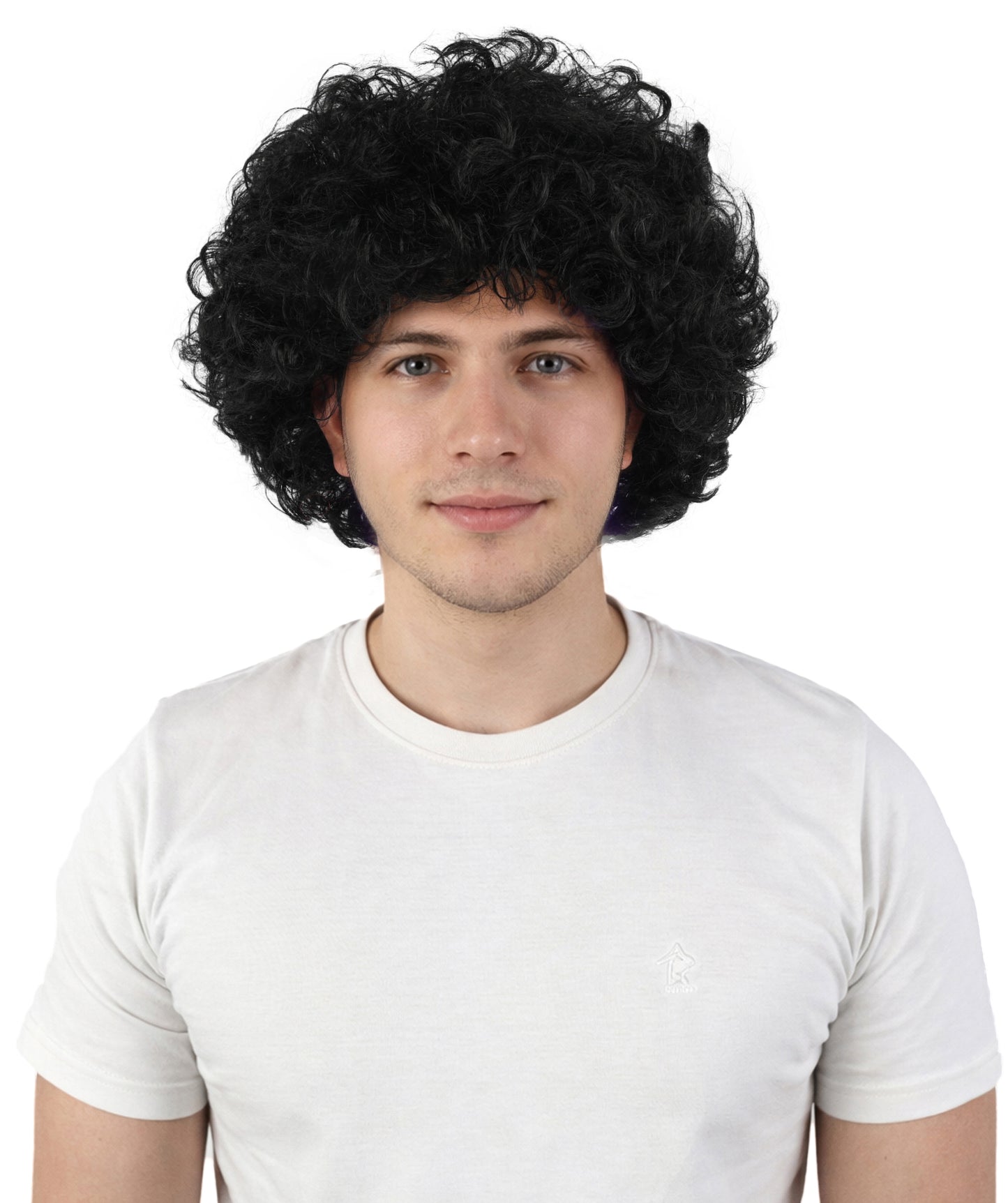 HPO Men's Soft Curly Afro Wig with Multiple Color Options | Flame-Retardant Synthetic Fiber | Perfect for Halloween, Cosplay and Themed Parties