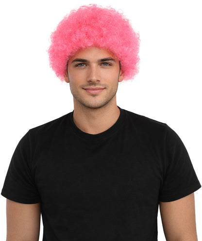 HPO Men's Afro Style Clown Wig with Standard Cap  | Flame-Retardant Synthetic Fiber | Ideal for Parties, Cosplay, and Themed Events