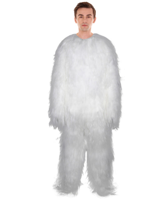 Unisex Hairy Warrior Ape Military Leader Resistance Fighter Yeti Costume Polar White