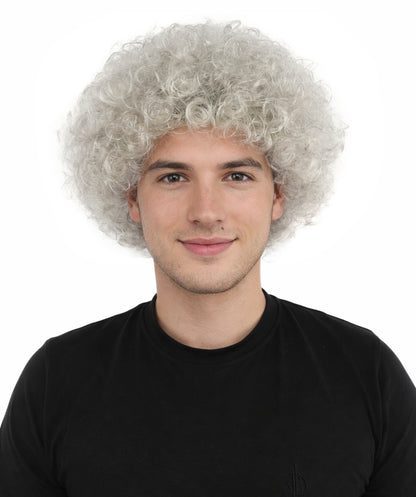 HPO Men's Multi-Color Options Curly Clown Wig | Flame-Retardant Synthetic Fiber and Standard Cap | Ideal for Parties, Cosplay, and Themed Events