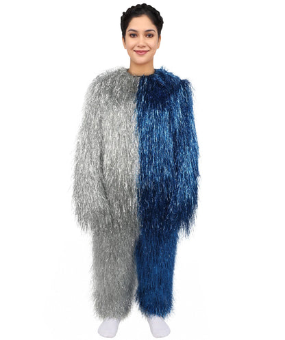HPO Teen Extreme Hairy Two Part Costume Bundle & Mask Set - Full-Body Hair Suit Extra-Long Costume Wig for Halloween, Cosplay & Parties - Multiple Color Options