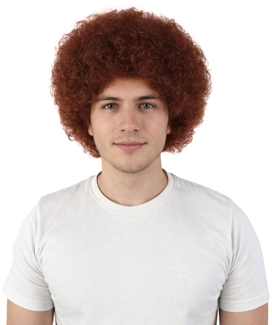 HPO Men's Soft Curly Afro Wig with Multiple Color Options | Flame-Retardant Synthetic Fiber | Perfect for Halloween, Cosplay and Themed Parties