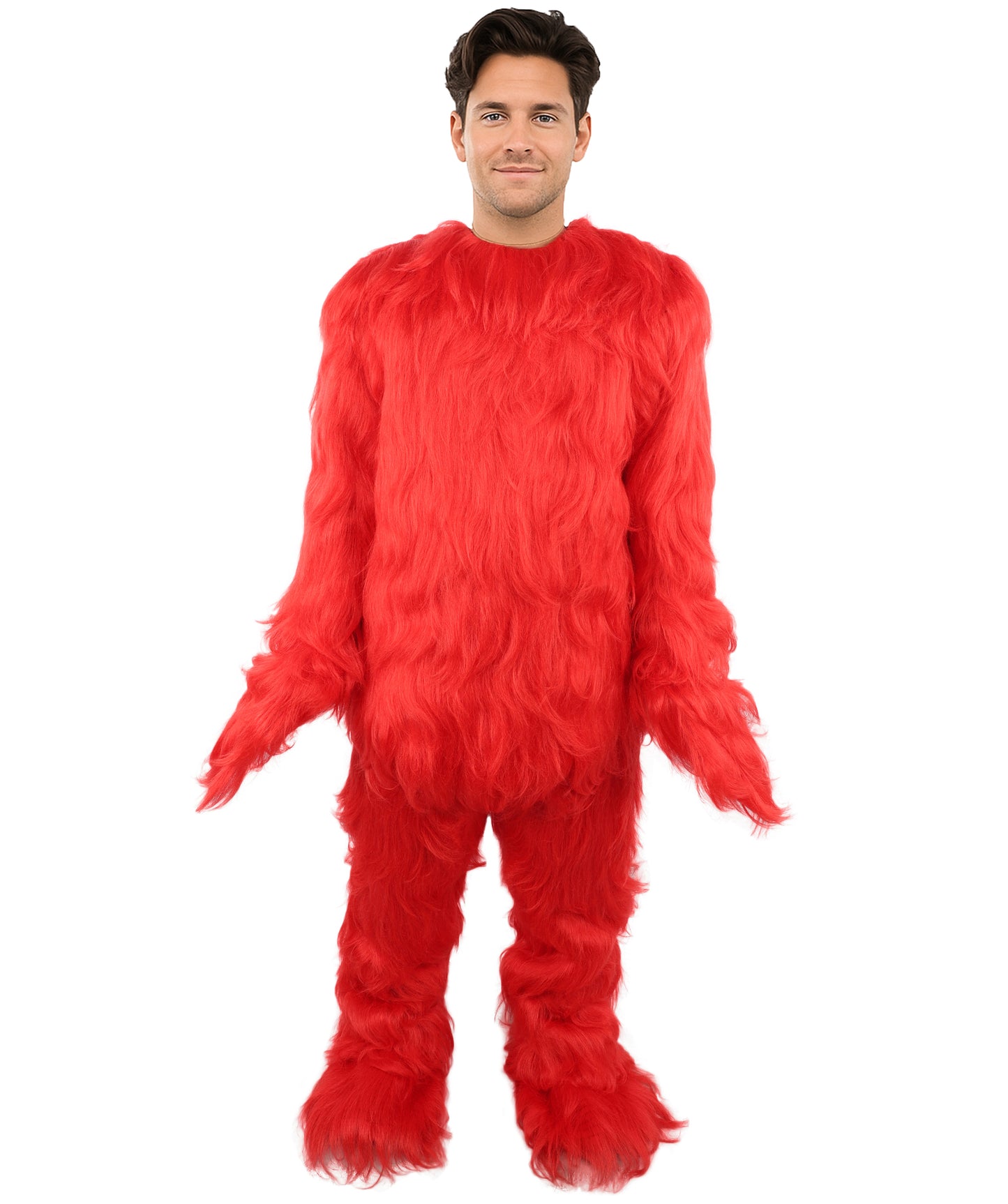 HPO Adult Unisex Banana Leaf  Furry Monster Grinch Costume | Christmas Santa Costume | Full-Body Fur Outfit with Long Fluffy Fabric | Ideal for Halloween, Cosplay & Party Events