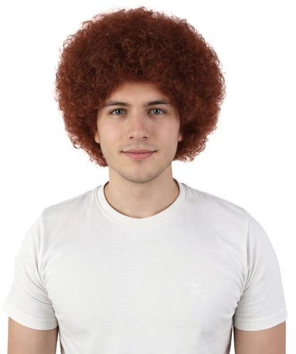 HPO Men's Multi-Color Options Curly Clown Wig | Flame-Retardant Synthetic Fiber and Standard Cap | Ideal for Parties, Cosplay, and Themed Events
